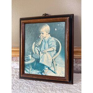 Vintage Art Print On Board "Gretchen" By James Ingwersen Girl Milk